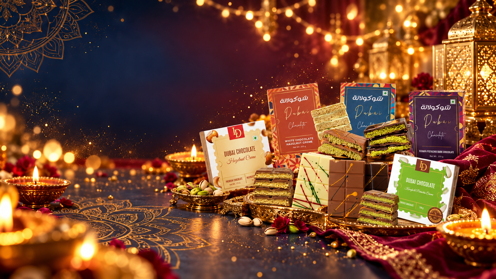 LE DAMAS Diwali chocolate banner, part 1